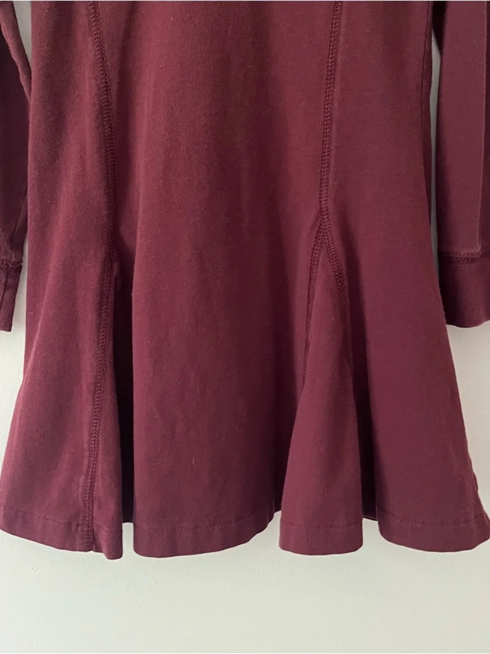 Girls Ralph Lauren Burgundy Dress 6 Henley Long Sleeve